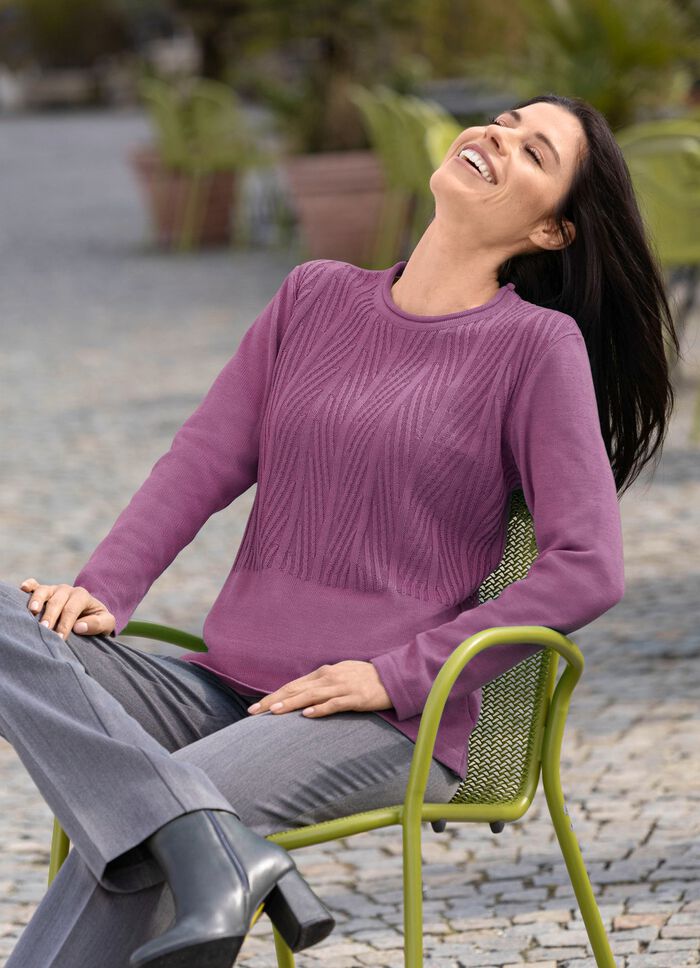 Trui met scheerwol MAUVE
