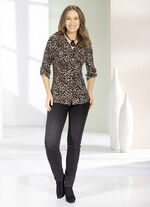 Overhemdblouse met leeuwenprint 