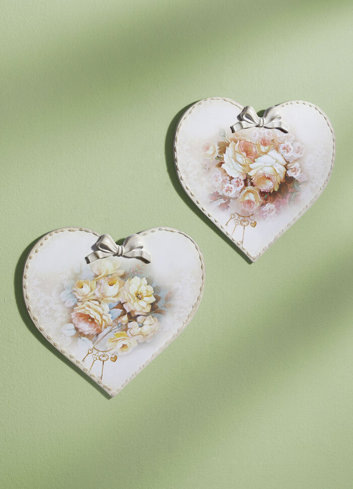 Hartvormige wanddecoratie, set van 2 