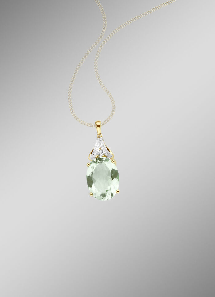 Kettinghanger met echte groene amethist 