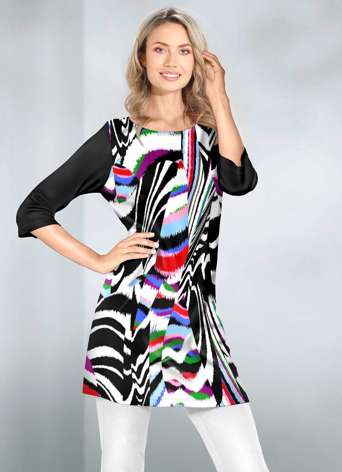 Tuniek met een modieuze platte halslijn 