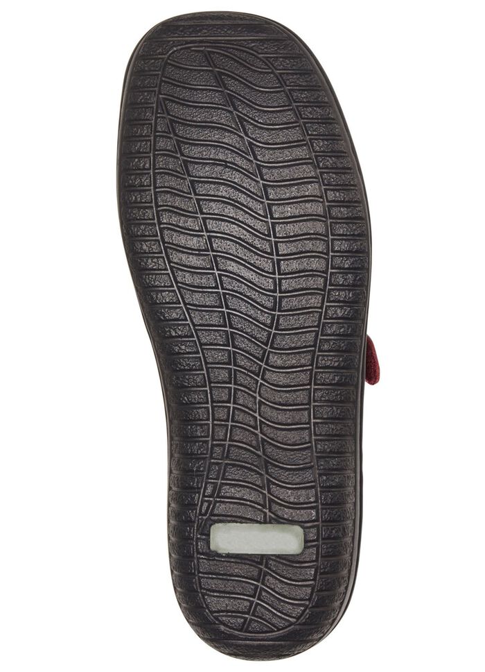 ELENA EDEN, comfortabele damespantoffels, breedte G, met uitneembaar voetbed BORDEAUXROOD