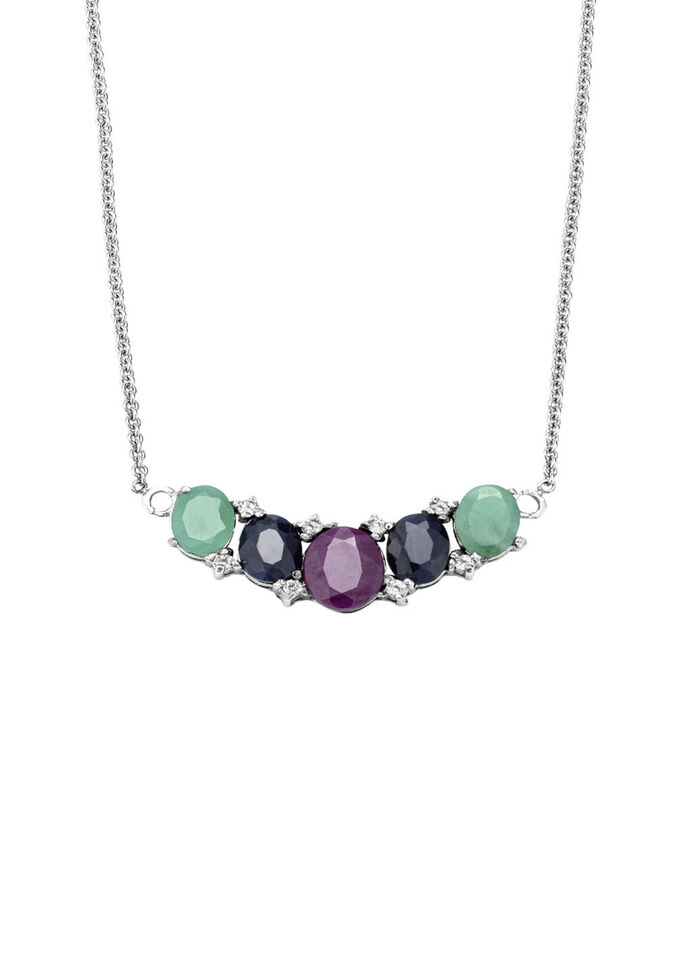 Kleurrijke elegantie: ketting met echte edelstenen 