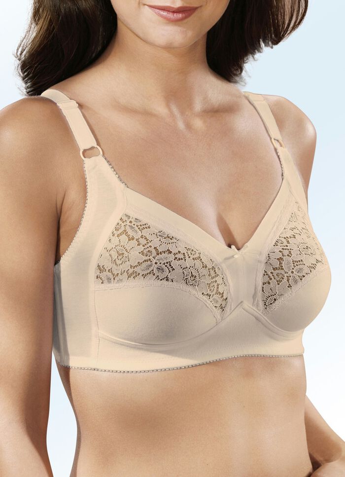 Naturana 2-pack bh met kant in de bovencups WIT, POEDER