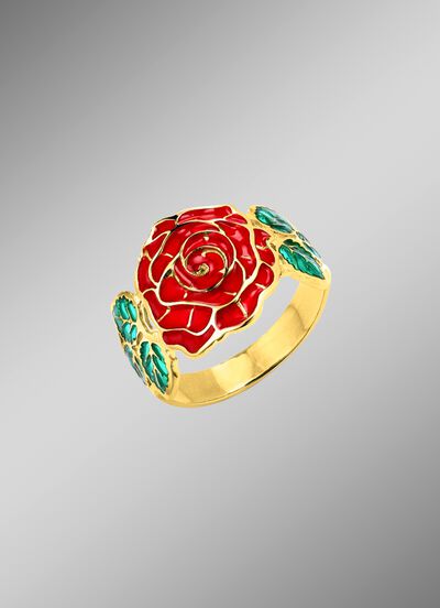 Gouden damesring met bedel 