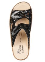 ELENA EDEN, comfortabele damesmuiltjes, breedte H, met uitneembaar voetbed SCHWARZ-BUNT