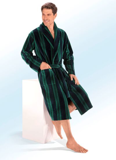 Dubbelzijdige badjas met sjaalkraag 