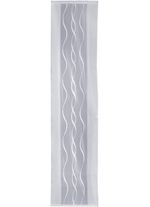 Schuifgordijn met subtiel golfdesign en klittenbandrail ZILVER
