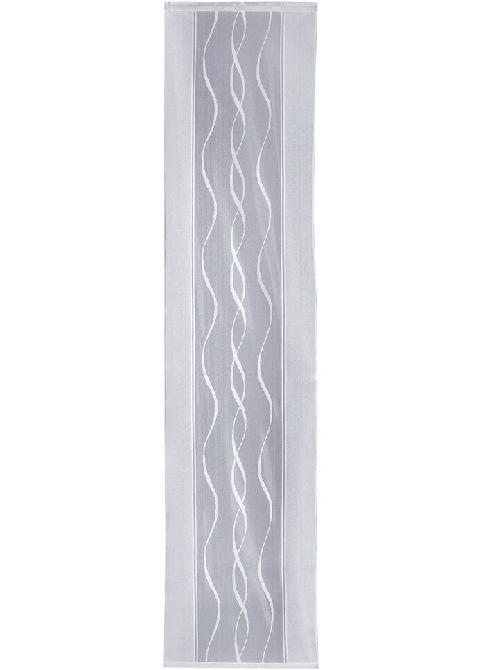 Schuifgordijn met subtiel golfdesign en klittenbandrail ZILVER