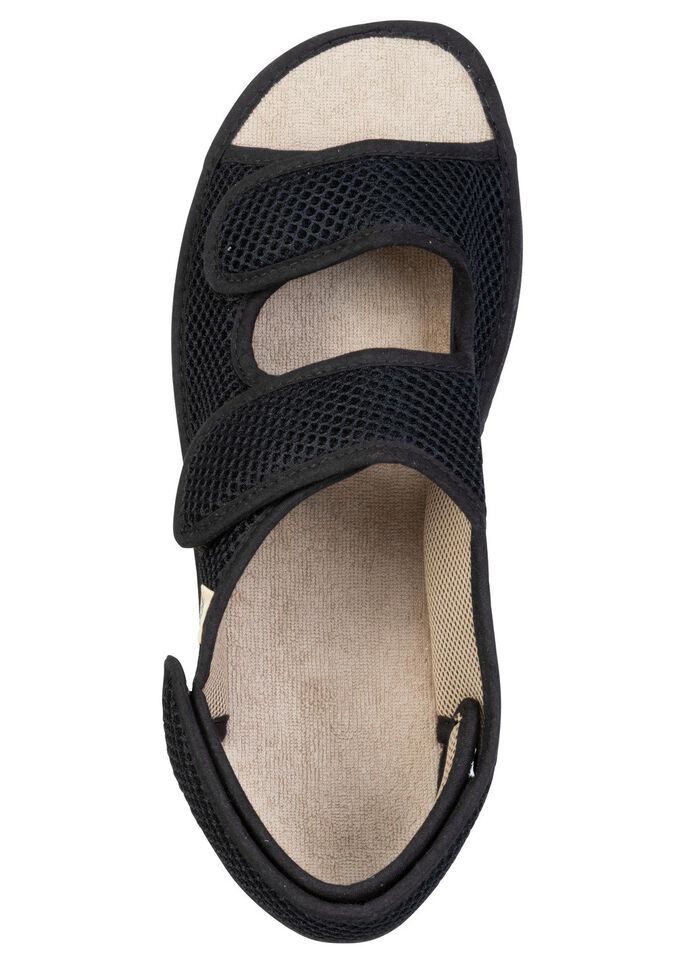 Comfortabele herenpantoffels met klittenbandsluiting SCHWARZ