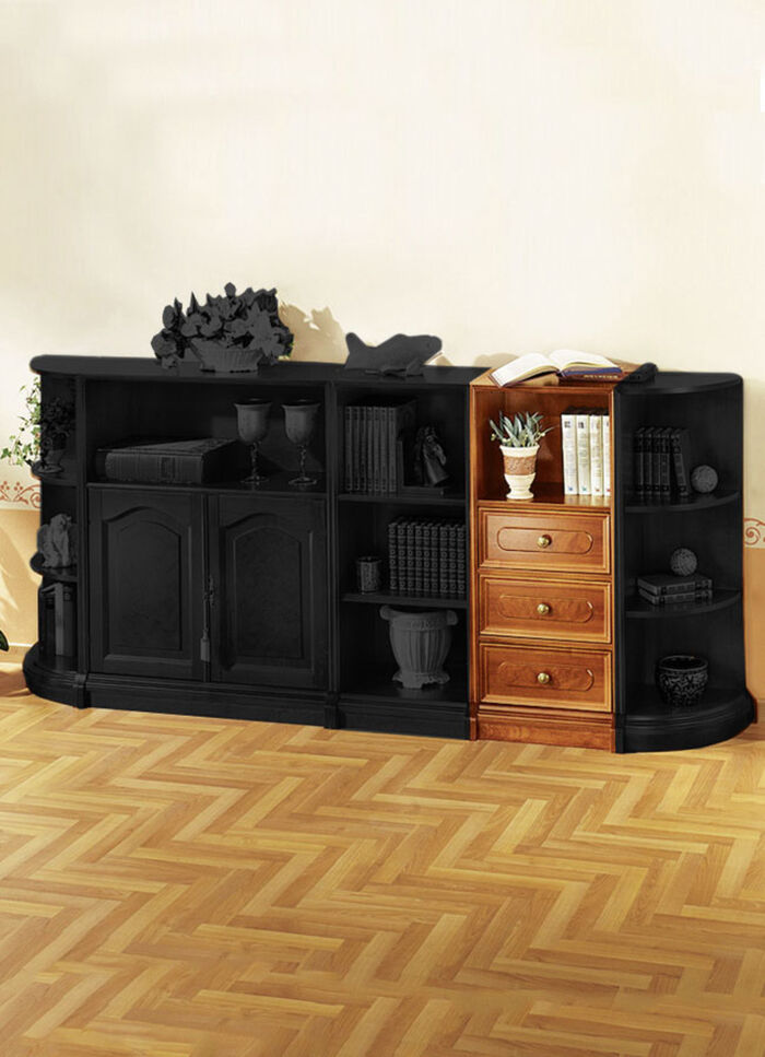 Gedeeltelijk massieve meubelserie met echt houtfineer KERSENBOOM