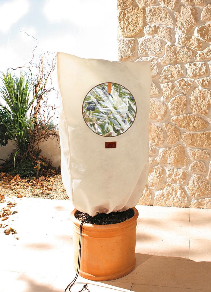 Robuuste plantenzak met kijkvenster BEIGE