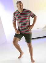 Shorty met V-hals en gestreept design 