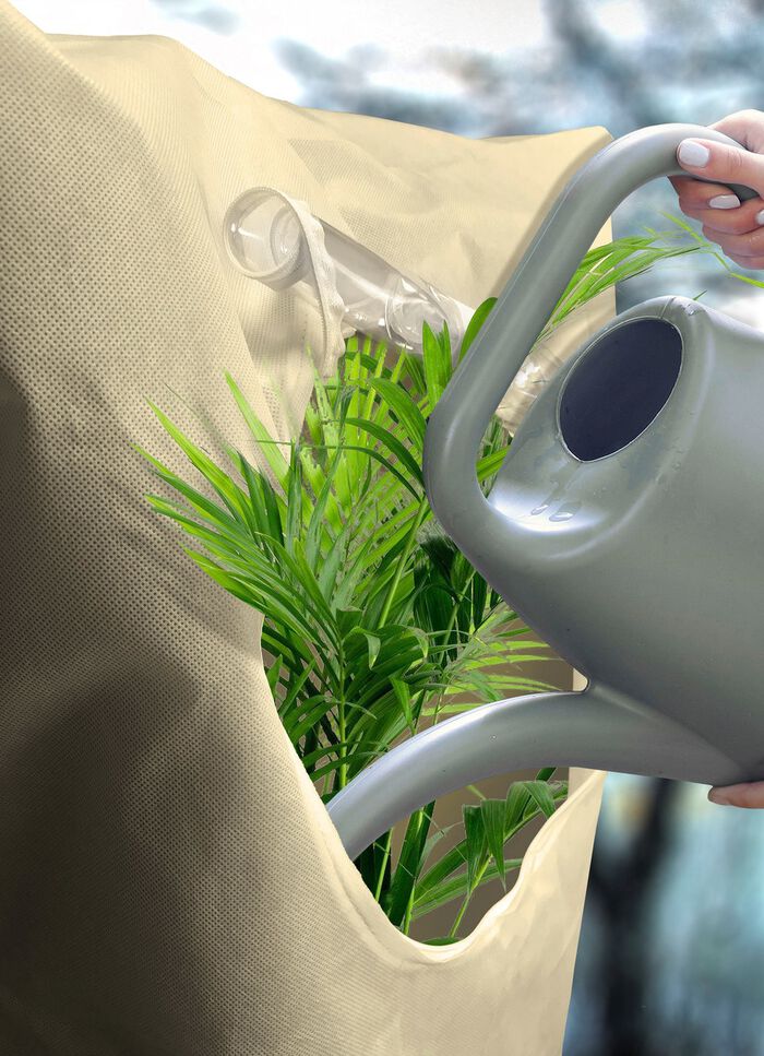 Robuuste plantenzak met kijkvenster BEIGE