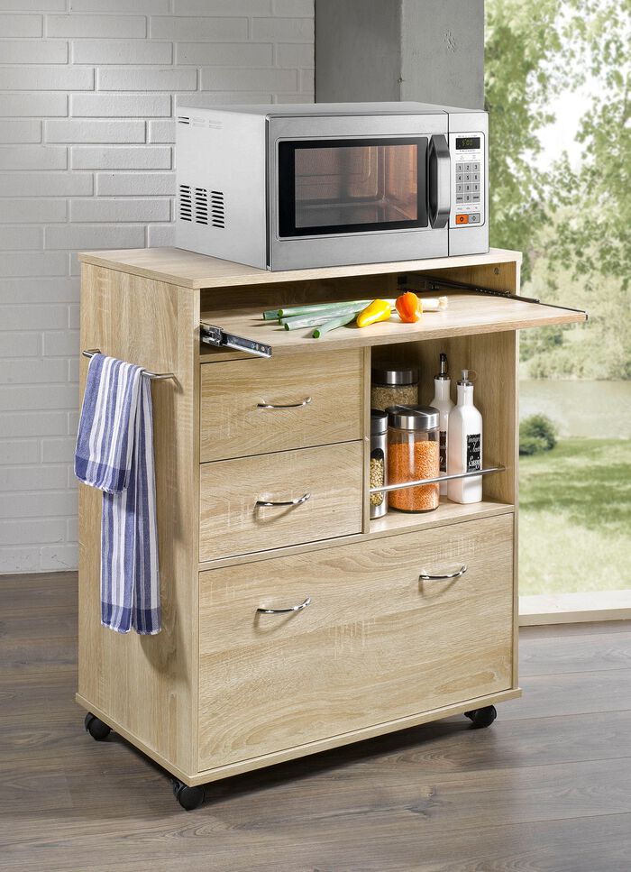 Keukentrolley met uitschuifbaar werkblad 