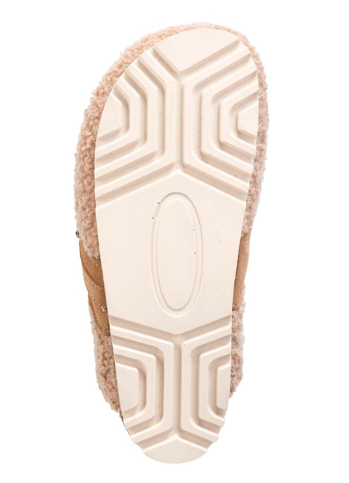 Laurina pantoffels van zacht pluche met velours bies 