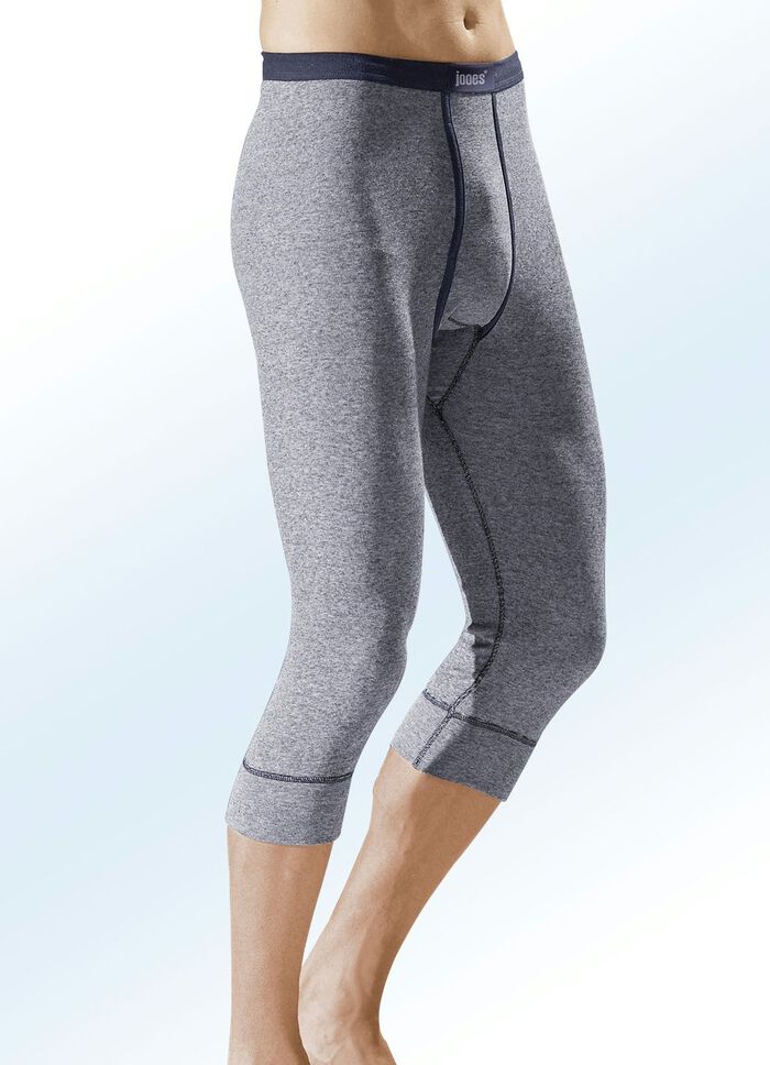 Set van drie boxershorts, tot aan de kuiten, van fijn ribstof met opening, in verschillende kleuren 