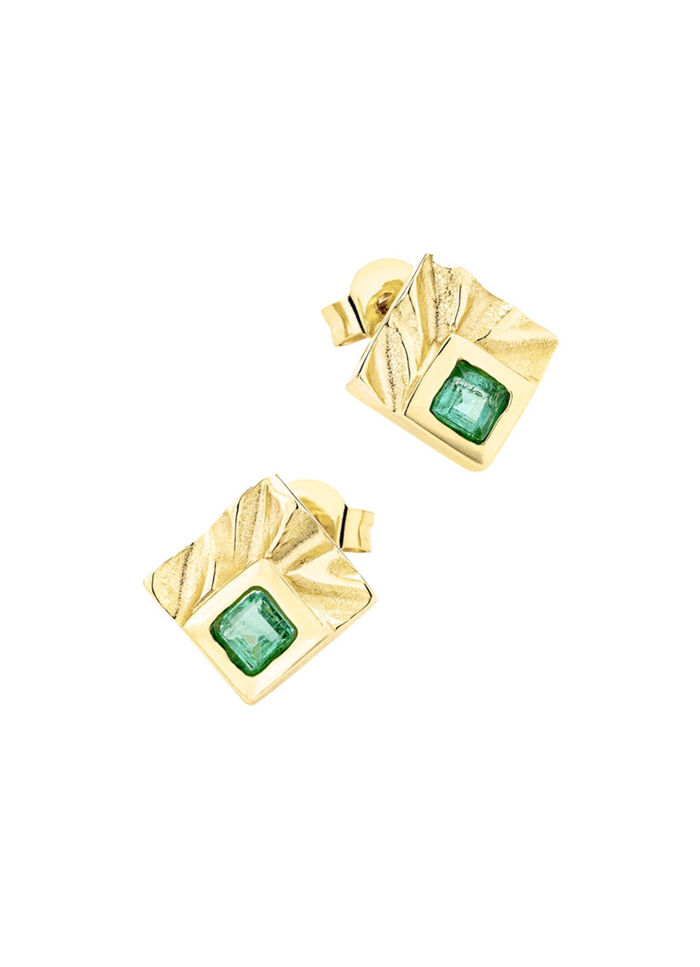 Elegante oorbellen met smaragd 