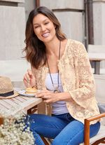 Cardigan met bloemen en vlinders 