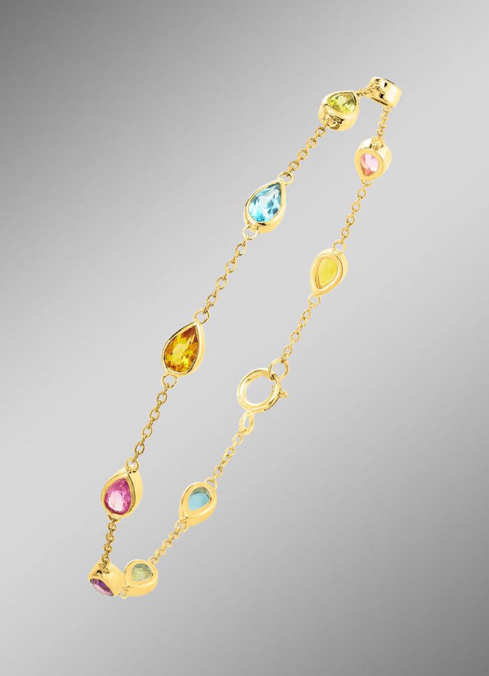 Armband met schitterende, echte edelstenen 