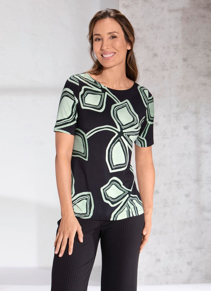 Shirt met briljante kleuren inkjetprint 