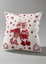 Kussenhoes met rendierpaar in fluweellook 