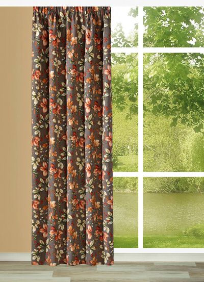 Overgordijn met bladmotieven 