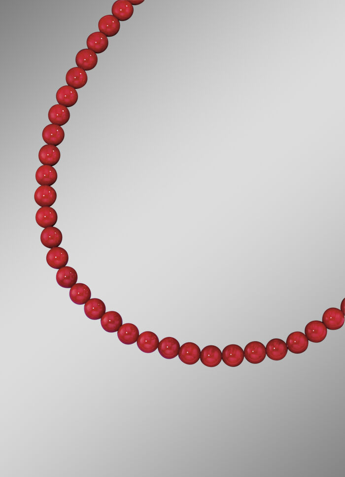 Halsketting met koraalbolletjes 