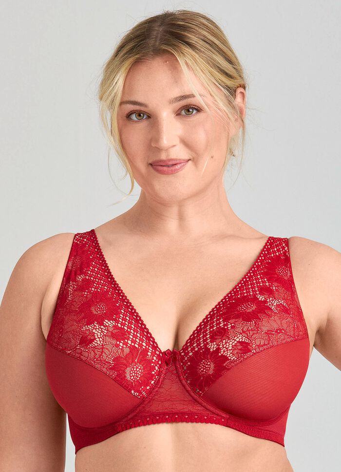 Miss Mary beugelbeha met elastische kanten bloemenprint ROT