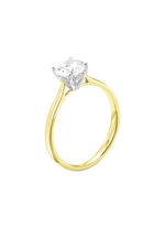 Solitaire damesring in bicolor met diamant 