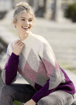 Trui van zeer zachte kwaliteit BEERE-GRAU-ECRU