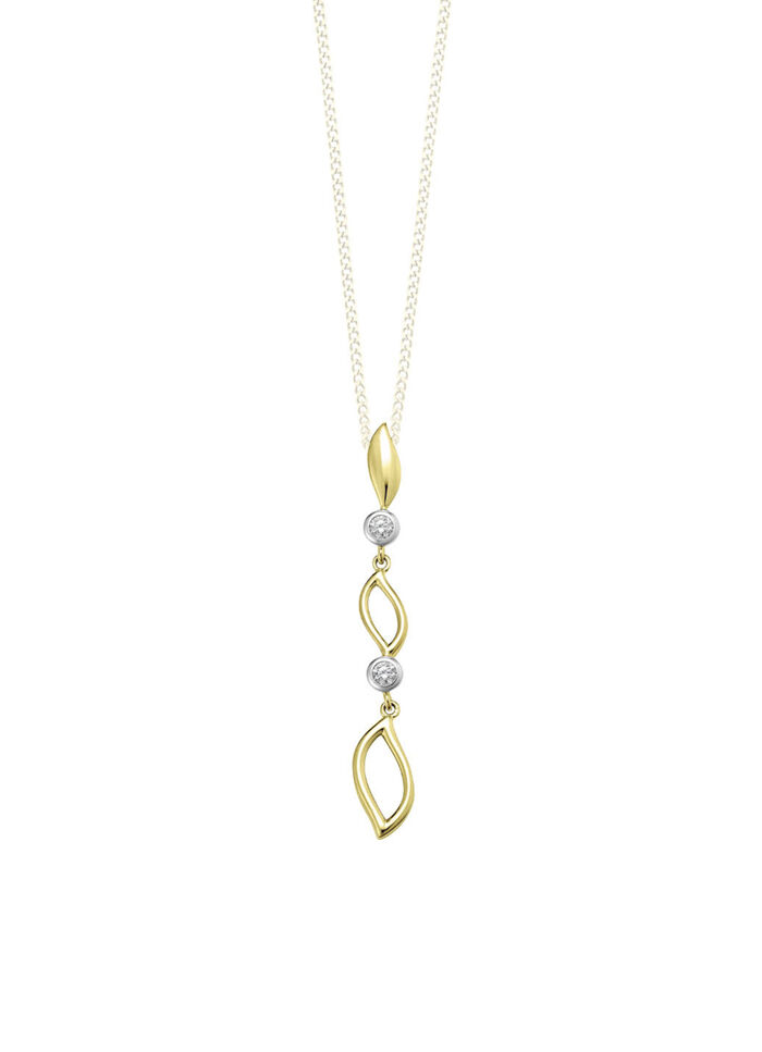 Elegantie in twee kleuren: hanger met synthetische zirkonia 