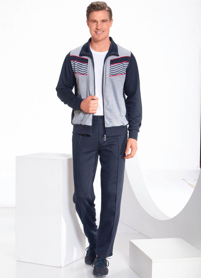 Vrijetijdspak met bies op de naad 