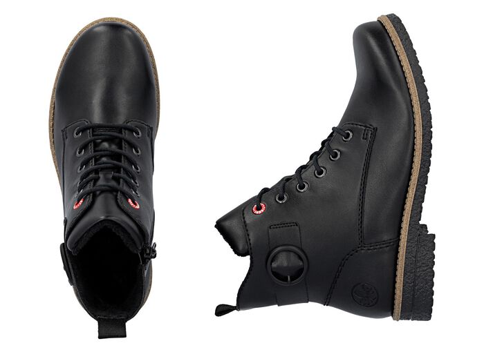 Rieker, klassieke dames enkellaarsjes, met rits SCHWARZ