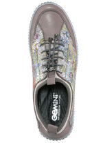 Gemini sneakers gemaakt van deels gebloemd rundleer TAUPE-MULTICOLOR