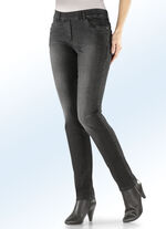 Magic-jeans met hoog percentage stretchmateriaal ZWART