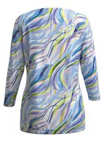 Fijngebreide trui met all-over print ECRU-BLAUW-MULTICOLOR