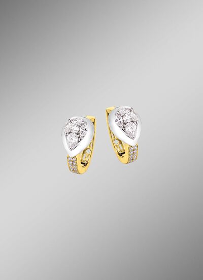 Creolen met briljant geslepen diamanten 