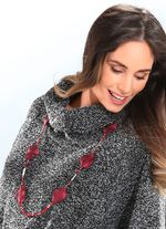 Fluwelen rode ketting met karabijnhaak 