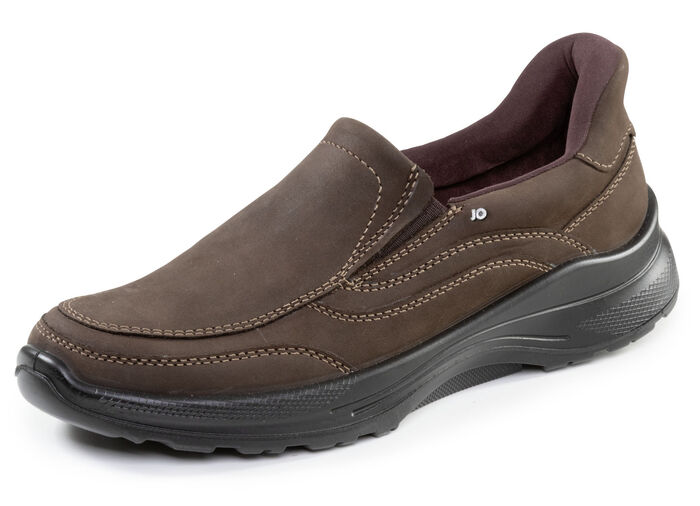 Klassieke herenpantoffels, breedte H, met uitneembaar voetbed MOKKA