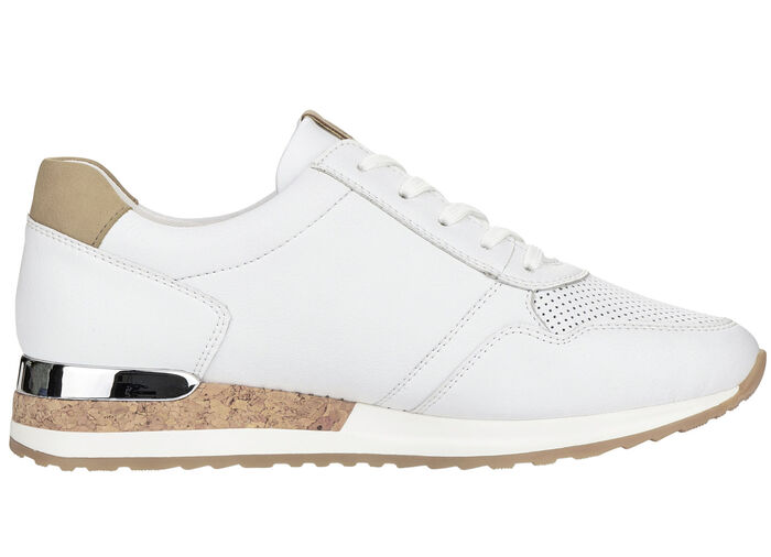 Remonte sneakers met decoratieve perforaties eronder WIT-ZAND