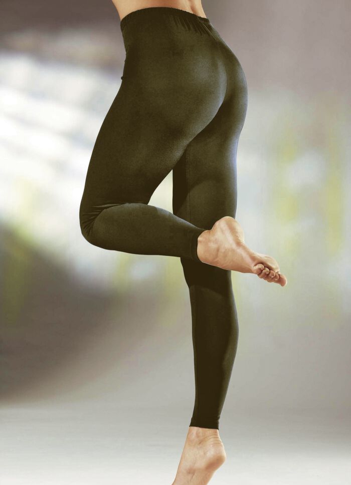 Legging met comfortabele elastische tailleband in 3 kleuren OLIJF