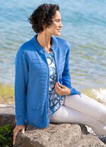 Cardigan met structuurstrepen AZURBLAU