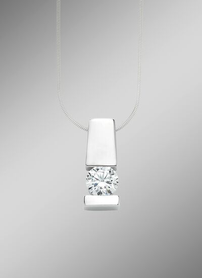 Elegante hanger in witgoud met diamant 