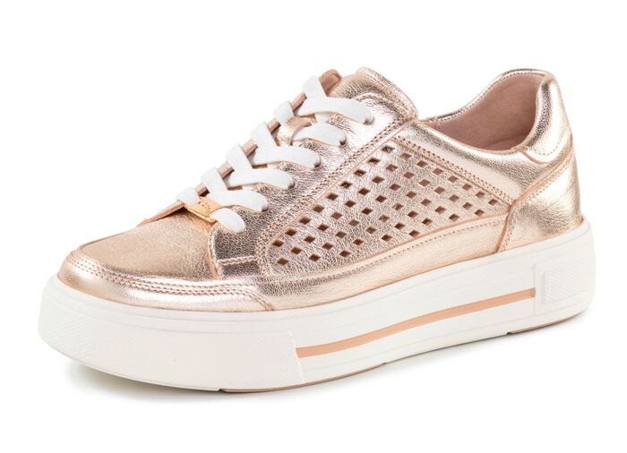 ELENA EDEN sneakers van nappaleer met luchtige perforatie GOUD