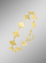 Frosted armband met een geluksbrenger ginkgoblad 