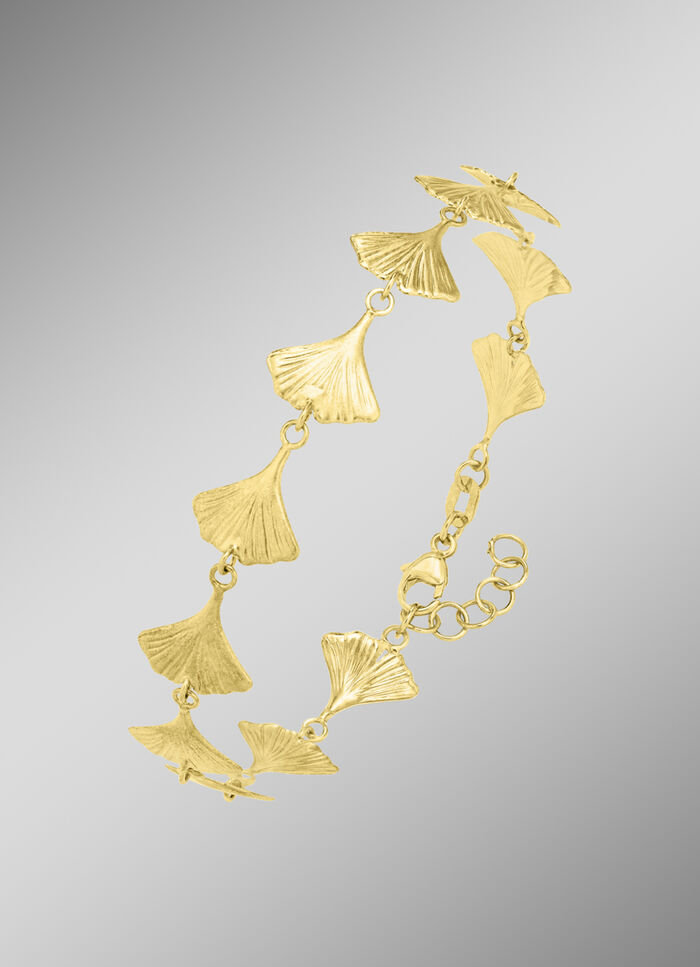 Frosted armband met een geluksbrenger ginkgoblad 