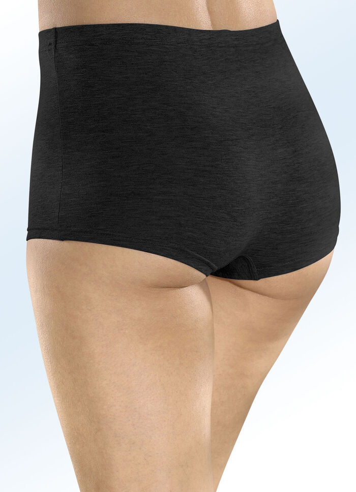 Set van vier broeken met elastische band 2X ZWART, 2X GRIJS GEVLEKT