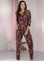 Laurina pyjama met doorlopende knoopsluiting 