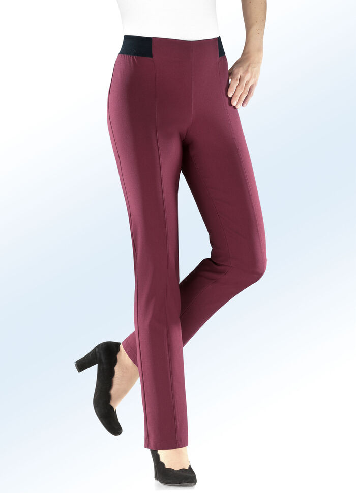 Broek met aangenaam zachte, warme voering BORDEAUX